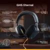 Glorious Gaming Glorious GHS Eternal - Stereo spēļu austiņas priekš PC, PS5, PS4, Xbox, Switch - Pielāgoti regulēti leņķveida draiveri, regulējams kristāldzidrs noņemams mikrofons, 3,5 mm - Izturīgas, komforts visai dienai/naktij - Melns