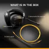 Glorious Gaming Glorious GHS Eternal - Stereo spēļu austiņas priekš PC, PS5, PS4, Xbox, Switch - Pielāgoti regulēti leņķveida draiveri, regulējams kristāldzidrs noņemams mikrofons, 3,5 mm - Izturīgas, komforts visai dienai/naktij - Melns
