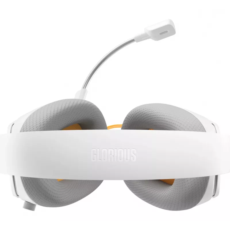 Glorious Gaming Glorious GHS Eternal - Stereo Gaming Headset priekš PC, PS5, PS4, Xbox, Switch - Īpaši pielāgoti leņķveida draiveri, regulējams kristāldzidrs noņemams mikrofons, 3.5mm - Izturīgs, visas dienas/nakts komforts - Balts