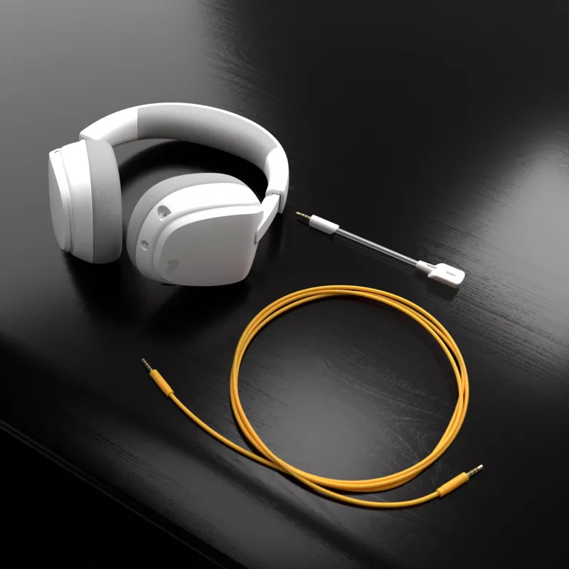 Glorious Gaming Glorious GHS Eternal - Stereo Gaming Headset priekš PC, PS5, PS4, Xbox, Switch - Īpaši pielāgoti leņķveida draiveri, regulējams kristāldzidrs noņemams mikrofons, 3.5mm - Izturīgs, visas dienas/nakts komforts - Balts