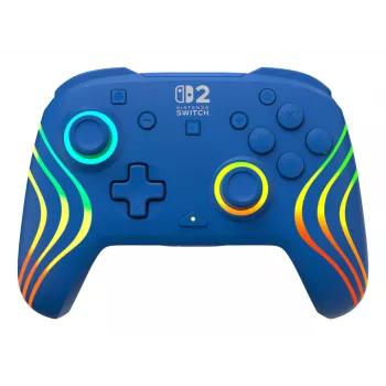 Vadu un bezvadu spēļu kontrolieris Turtle Beach Afterglow Wave Blue priekš Nintendo Switch 2 — Bluetooth/USB-C, RGB, Iebūvēta 20 h baterija, 3 m kabelis