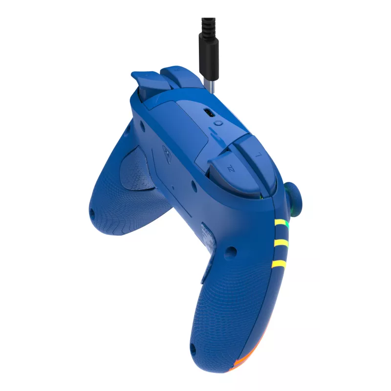 Vadu un bezvadu spēļu kontrolieris Turtle Beach Afterglow Wave Blue priekš Nintendo Switch 2 — Bluetooth/USB-C, RGB, Iebūvēta 20 h baterija, 3 m kabelis