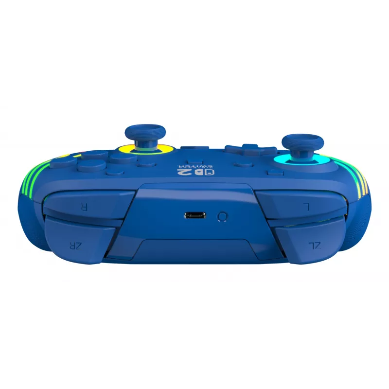 Vadu un bezvadu spēļu kontrolieris Turtle Beach Afterglow Wave Blue priekš Nintendo Switch 2 — Bluetooth/USB-C, RGB, Iebūvēta 20 h baterija, 3 m kabelis