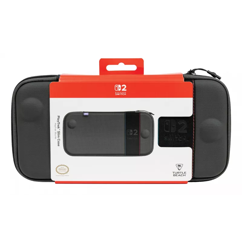 Ceļojumu futrālis Turtle Beach PlayTrek plāns Case Nintendo Switch 2 — Ogļu melns, 290×58×145 mm