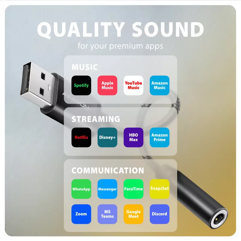Axagon ADA-HA USB-A uz 3,5 mm ligzdu Hi-Res DAC audio adapteris, 384kHz/32bit, Stereo