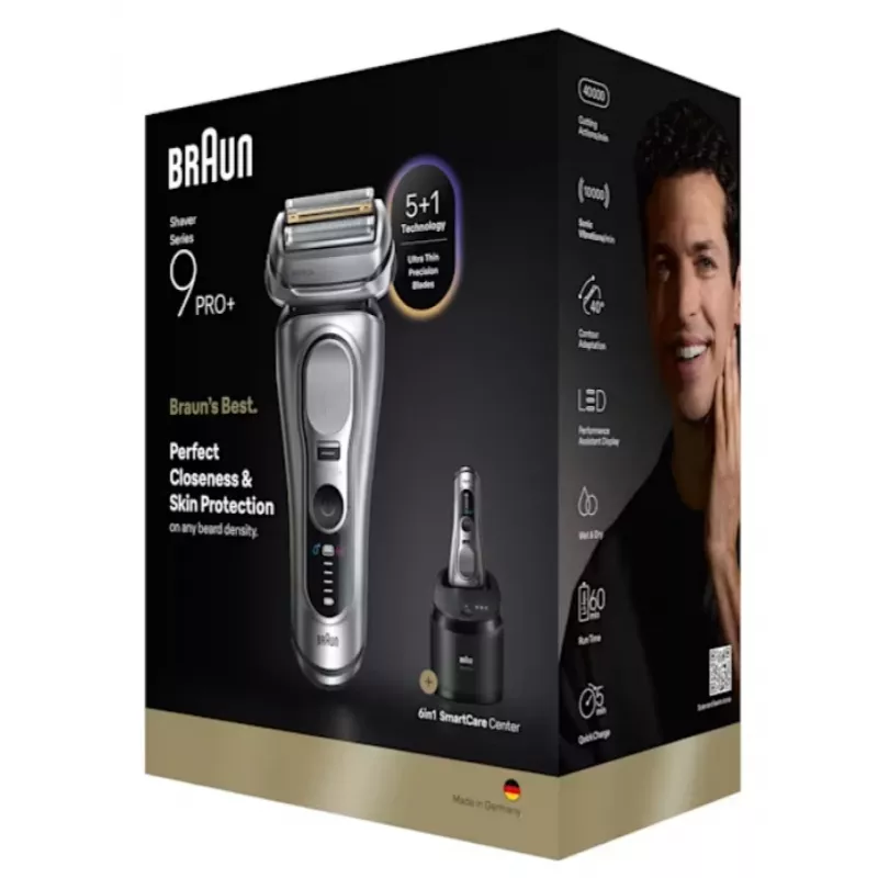Folijas skuveklis Braun Series 9 Pro+ 9667CC sudrabots, nerūsējošais tērauds