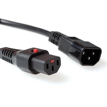 ACT strāvas vads C13 IEC Lock C14 melns 1 m PC1024 230V 10A