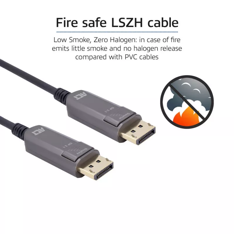 ACT AK4171 DisplayPort kabelis 15 m Melns