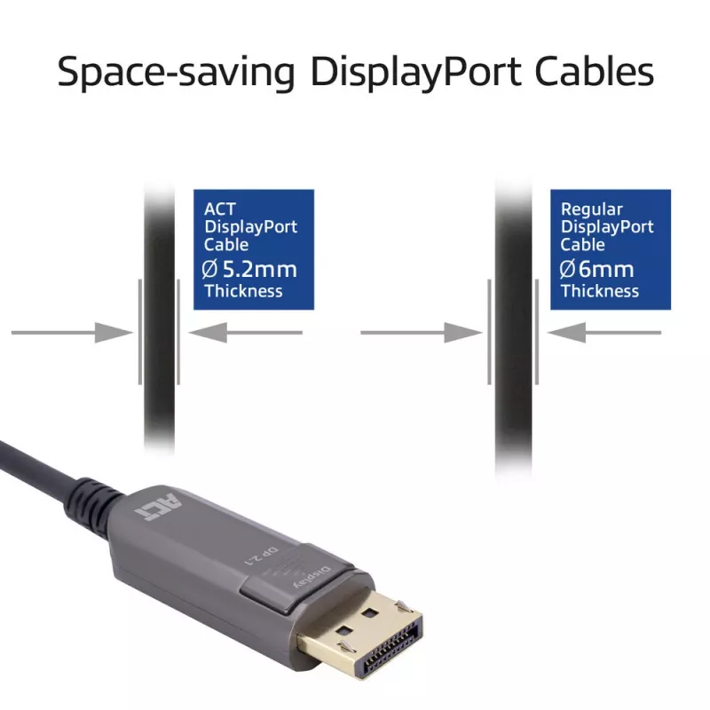 ACT AK4172 DisplayPort kabelis 20 m Melns
