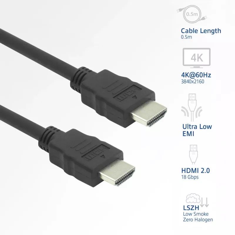 ACT AK3873 HDMI kabelis 2 m HDMI Type A (standarta) melns