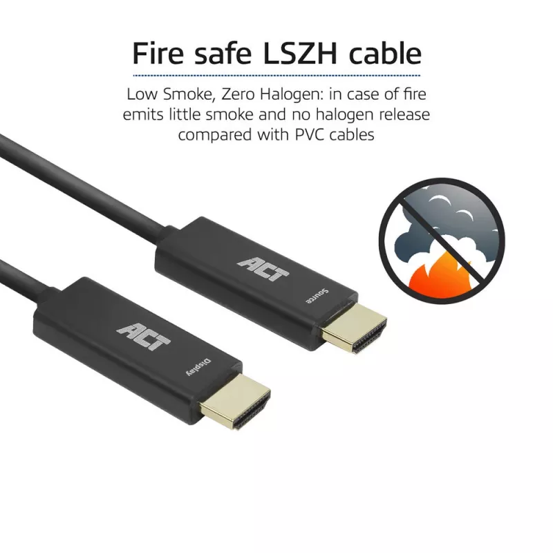ACT 100 metru HDMI Premium High Speed 4K Active Optical kabelis v2.0 LSZH HDMI-A vīr. - HDMI-A vīr.