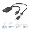 ACT HDMI uz USB Type-C sievišķais adapteris, 4K@60Hz. Kabeļa garums: 0.25 m, Savienotājs 1: USB Type-C, Savienotājs 2: HDMI + USB. Daudzums iepakojumā: 1 gab.