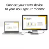 ACT HDMI uz USB Type-C sievišķais adapteris, 4K@60Hz. Kabeļa garums: 0.25 m, Savienotājs 1: USB Type-C, Savienotājs 2: HDMI + USB. Daudzums iepakojumā: 1 gab.