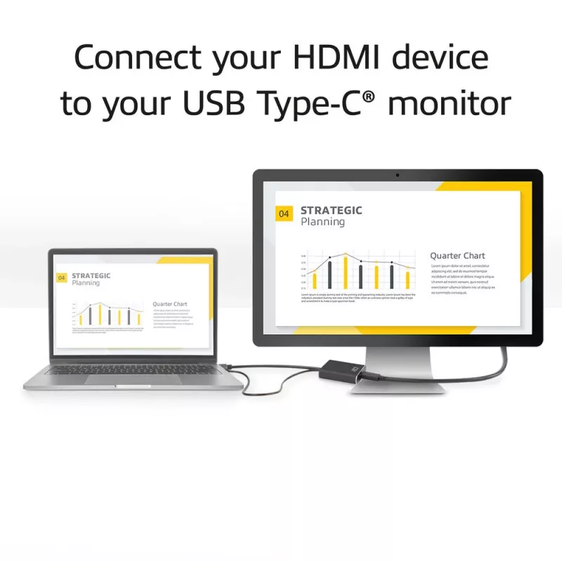 ACT HDMI uz USB Type-C sievišķais adapteris, 4K@60Hz. Kabeļa garums: 0.25 m, Savienotājs 1: USB Type-C, Savienotājs 2: HDMI + USB. Daudzums iepakojumā: 1 gab.