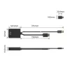 ACT HDMI uz USB Type-C sievišķais adapteris, 4K@60Hz. Kabeļa garums: 0.25 m, Savienotājs 1: USB Type-C, Savienotājs 2: HDMI + USB. Daudzums iepakojumā: 1 gab.