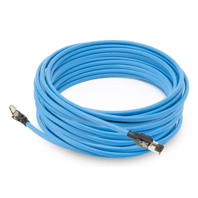ACT Blue 65 meters S/FTP CAT6A B2ca PoE++ 100W solid prefab installation kabelis, RJ45 male – male