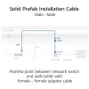 ACT Blue 75 meters S/FTP CAT6A B2ca PoE++ 100W solid prefab installation kabelis, RJ45 male – male