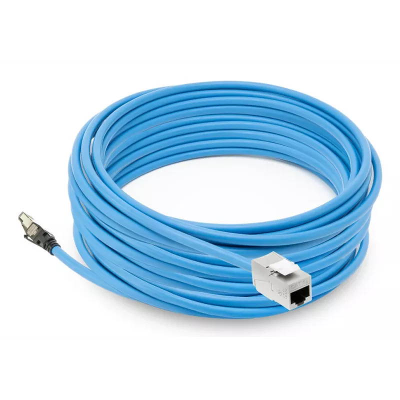 ACT Blue 45 meters S/FTP CAT6A B2ca PoE++ 100W solid prefab installation kabelis, RJ45 male – female
