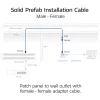 ACT Blue 65 meters S/FTP CAT6A B2ca PoE++ 100W solid prefab installation kabelis, RJ45 male – female
