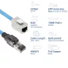 ACT Blue 90 meters S/FTP CAT6A B2ca PoE++ 100W solid prefab installation kabelis, RJ45 male – female