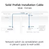 ACT Blue 90 meters S/FTP CAT6A B2ca PoE++ 100W solid prefab installation kabelis, RJ45 male – female
