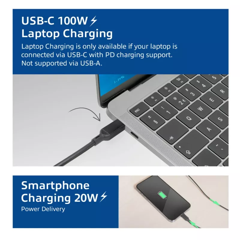 ACT universālā USB-C dokstacija 4K, 3 HDMI/DisplayPort monitoriem