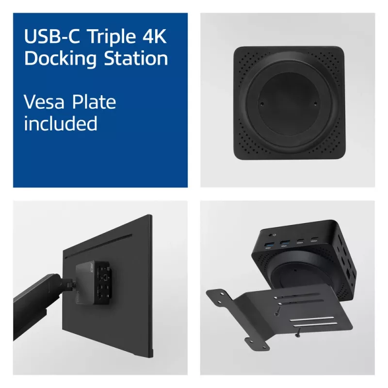 ACT universālā USB-C dokstacija 4K, 3 HDMI/DisplayPort monitoriem