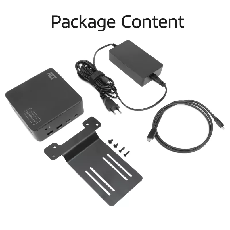ACT universālā USB-C dokstacija 4K, 3 HDMI/DisplayPort monitoriem