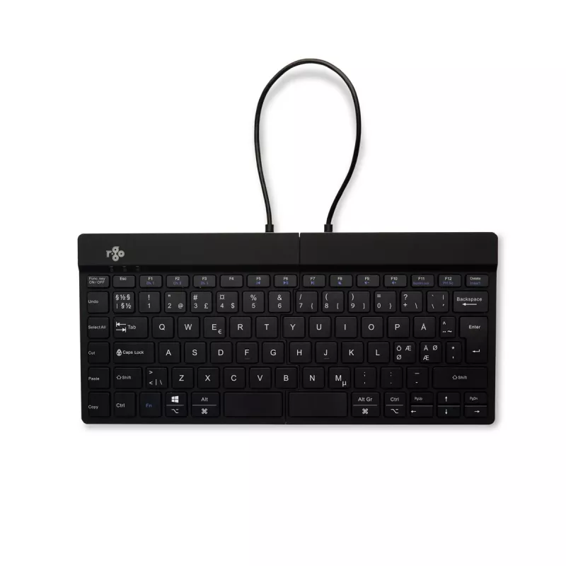 R-Go Tools Ergonomic tastatūra R-Go Split Break ar paužu programmatūru, ergonomiska dalīta tastatūra, QWERTY (NORDIC), Bluetooth, melna