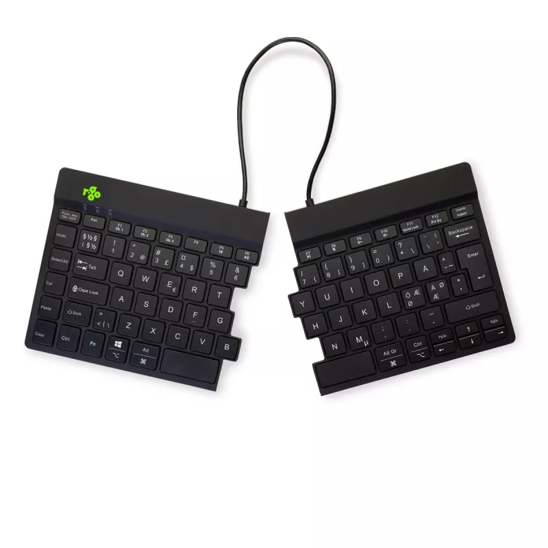 R-Go Tools Ergonomic tastatūra R-Go Split Break ar paužu programmatūru, ergonomiska dalīta tastatūra, QWERTY (NORDIC), Bluetooth, melna