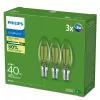 Philips Filament Candle Clear 40 W B35 E14 x3, 2,3 W, 40 W, E14, 485 lm, 50000 h, Silta balta