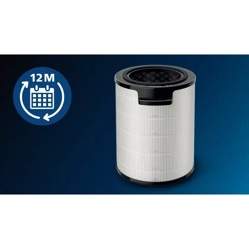 Gaisa attīrītāja rezerves filtrs Philips FYM860/30 integrēts 3-in-1 ar 99,97% efektivitāti, 211×211×253 mm
