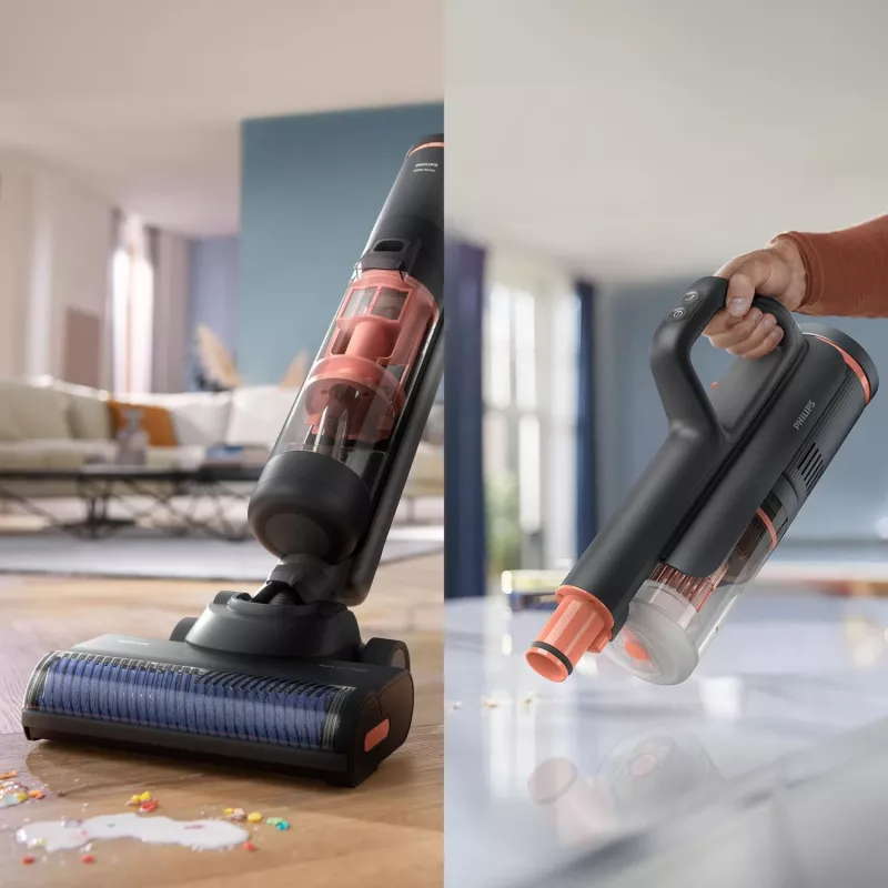 Philips 6000 series XW6264/11 putekļu sūcējs ar kātu/elektriskā slota Baterija Sausā un mitrā tīrīšana Cikloniska Bezmaisa Pelēks