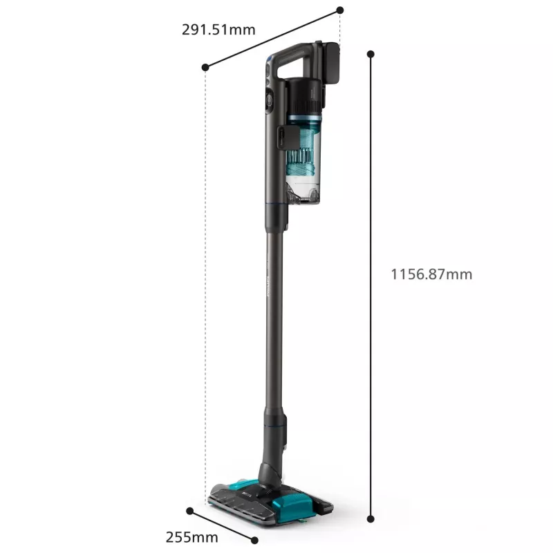 2-vienā stieņa putekļsūcējs Philips XC8155/01 — ar baterijām darbināms sausās un mitrās tīrīšanas putekļsūcējs, 25,2 V, 0,6 l putekļu tvertne, zils
