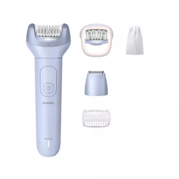 Epilators Philips 8000 series BRE711/00 — 32 pincetes, 2 ātrumi, mitrai un sausai lietošanai, iebūvēts Li‑Ion akumulators, zila