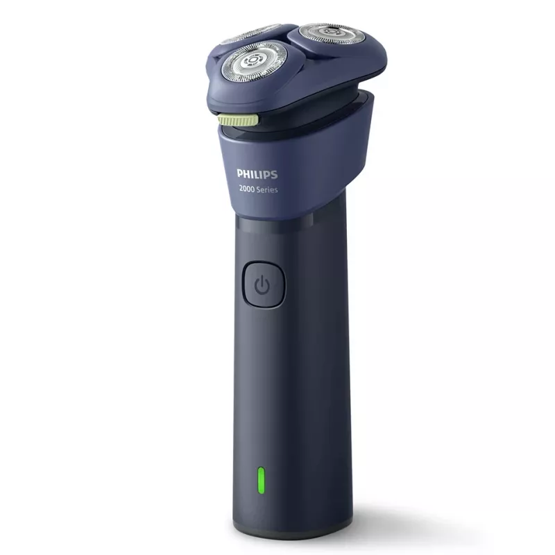 Rotācijas skuveklis Philips 2000 series S2885/00 — 3 galviņas, NiMH uzlādējams, mitrai un sausai skūšanai, zils