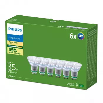 LED spuldze Philips GU10 1,2 W 215 lm silti balta 36° CRI 80