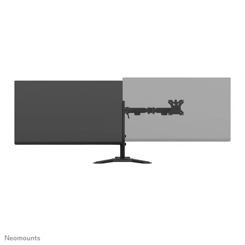 Divu monitoru statīvs Neomounts DS45-600BL2 10–32 collu ekrāniem, atbalsta 2 displejus, maks. 6 kg, VESA 75x75–100x100, brīvstāvošs, melns