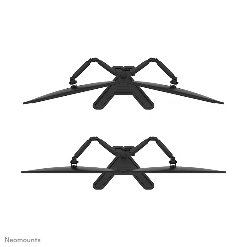 Divu monitoru statīvs Neomounts DS45-600BL2 10–32 collu ekrāniem, atbalsta 2 displejus, maks. 6 kg, VESA 75x75–100x100, brīvstāvošs, melns
