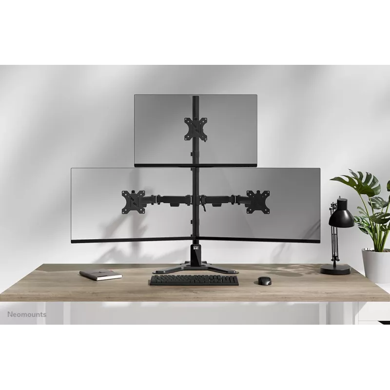Neomounts DS45-600BL2-1 Trīskāršs monitoru statīvs 10-32 collas