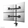 Četrkāršs monitora kronšteins Neomounts DS60-600BL2-2 10–32 collu ekrāniem, VESA 75x75–100x100, maks. slodze 8 kg, skava/caurums, melns