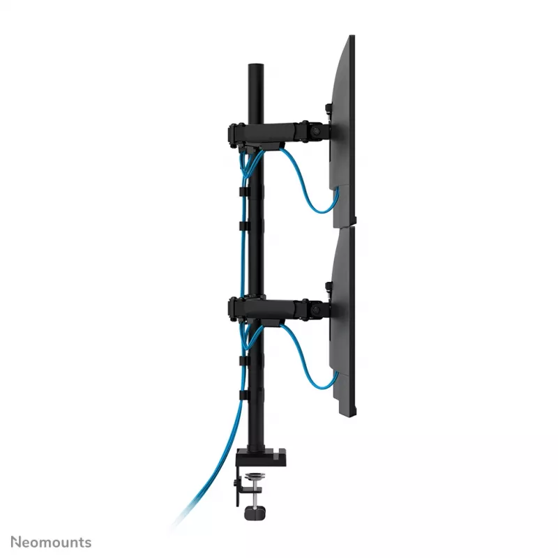 Četrkāršs monitora kronšteins Neomounts DS60-600BL2-2 10–32 collu ekrāniem, VESA 75x75–100x100, maks. slodze 8 kg, skava/caurums, melns