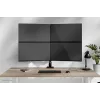 Četrkāršs monitora kronšteins Neomounts DS60-600BL2-2 10–32 collu ekrāniem, VESA 75x75–100x100, maks. slodze 8 kg, skava/caurums, melns