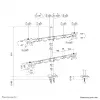 Četrkāršs monitora kronšteins Neomounts DS60-600BL2-2 10–32 collu ekrāniem, VESA 75x75–100x100, maks. slodze 8 kg, skava/caurums, melns