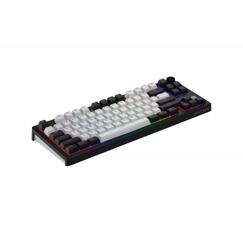 HATOR Skyfall 80 MAG ULTIMA 8K bezvadu tastatūra Gaming USB + RF Wireless + Bluetooth QWERTY US English Melna, Balta