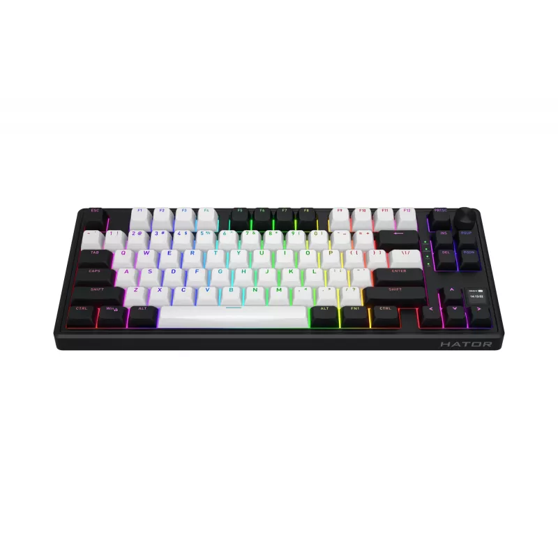 HATOR Skyfall 80 MAG ULTIMA 8K bezvadu tastatūra Gaming USB + RF Wireless + Bluetooth QWERTY US English Melna, Balta
