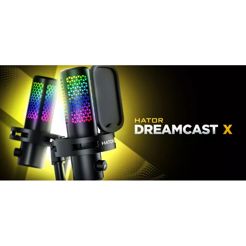 HATOR Dreamcast X, Melns, Podcast mikrofons, -32 dB, 20 - 16000 Hz, 16 bit, 96 kHz, 70 dB