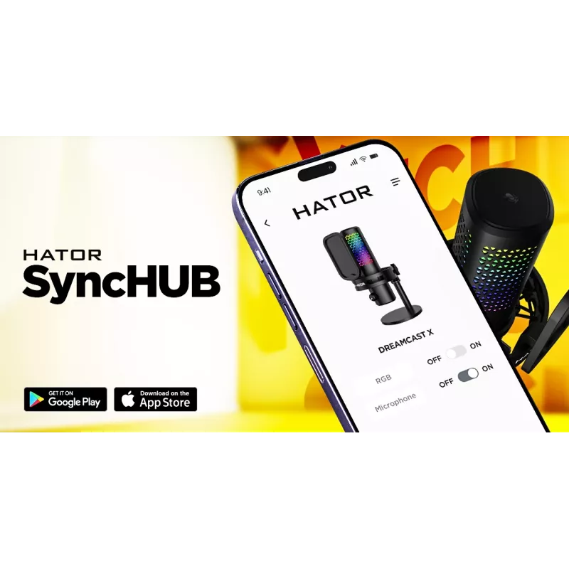 HATOR Dreamcast X, Melns, Podcast mikrofons, -32 dB, 20 - 16000 Hz, 16 bit, 96 kHz, 70 dB
