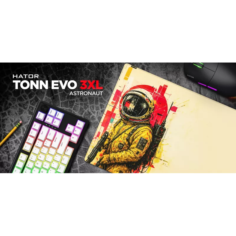 HATOR Tonn EVO 3XL Astronaut spēļu peles paliktnis, Gumija, Daudzkrāsains