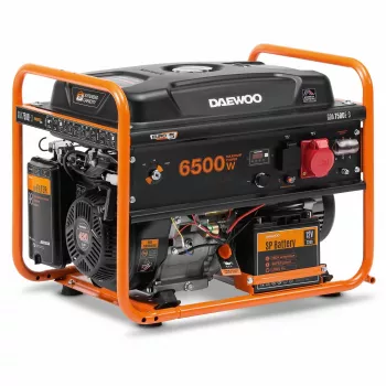 Dzinējs-ģenerators Daewoo GDA 7500E-3 6000 W 30 L benzīns oranžs, melns